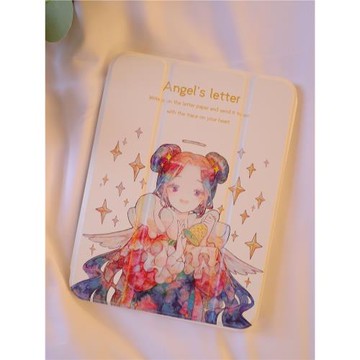 無限商店x夏小鱘天使信箋Air5亞克力磁吸拆分平板殼ipad保護套pro平板保護套防彎摔可愛卡通簡約高級感