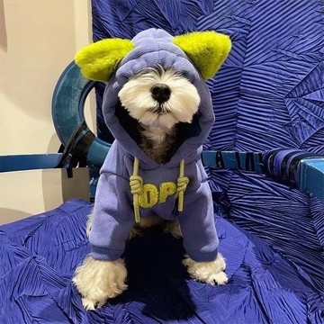 狗狗衣服秋冬 雪納瑞 比熊 泰迪中小型犬 貓咪加絨 保暖連帽衛衣 絹花 寵物衣服