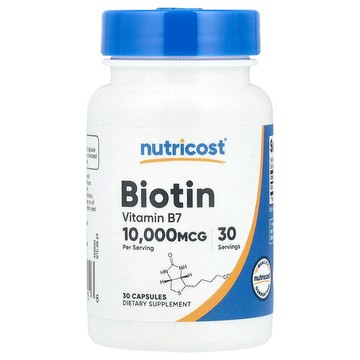 Nutricost, 生物維生素，10000 微克，30 粒膠囊