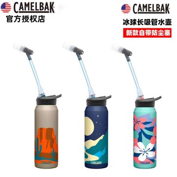 駝峰冰球專用水杯水壺長嘴 運動不銹鋼保溫吸管杯加長管帶防塵蓋