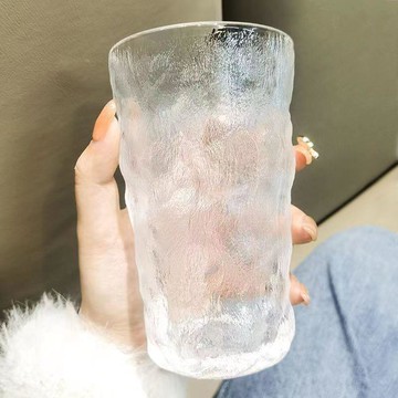 果汁杯🥛冰川紋玻璃杯高顏值水杯女果汁飲料杯子ins風樹紋咖啡杯啤酒杯【2