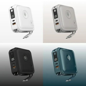 LaPO 全功能無線充電行動電源 WT-08P (五色)充電器 帶縣供電器 typec apple