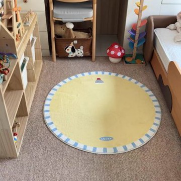 【匠俱】衣帽間床邊地毯 客廳搖搖椅地墊直徑80cm(防滑地墊)