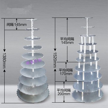烘焙工具多層自由組裝四柱單柱鋁合金蛋糕架6層8層10層婚慶