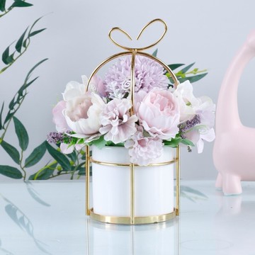 冰箱餐桌茶幾上的擺件客廳擺設塑料膠花室內裝飾仿真花束假花盆栽