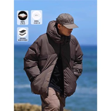 subtraction of冬季機能防水白鴨絨設計感加厚連帽羽絨服男女同款