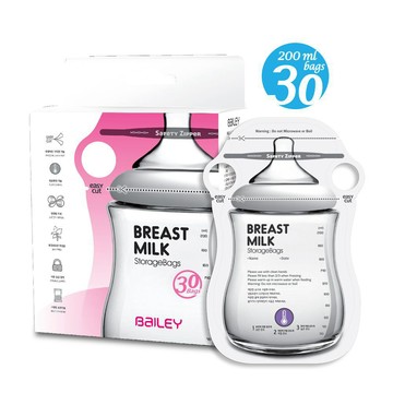 BAILEY貝睿 韓國專利製造 指孔 感溫型 母乳袋 200ml 母奶冷凍袋 保鮮袋 [台灣總代理進口正貨]