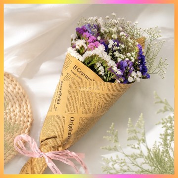 包裝花束勿忘我滿天星花束鮮花干花包裝家居擺設客廳裝飾生日禮物