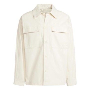 【下殺】Adidas 長袖上衣 男裝 純棉襯衫 寬鬆 米【運動世界】IY2280