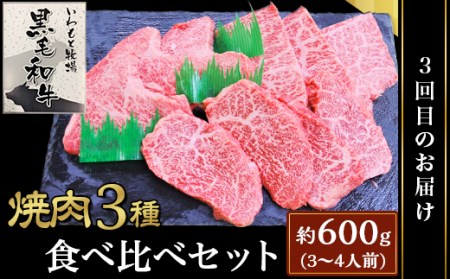 定期便 お楽しみ 3回 肉 国産 牛肉 豚肉 鶏肉 黒毛和牛 焼肉 食べ比べ しゃぶしゃぶ 焼き鳥