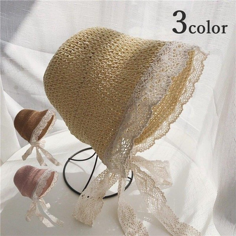 麦わら帽子 帽子 ストローハット レディース 女性 婦人 ファッション小物 レース リボン かわいい おしゃれ ガーリー 日よけ 通販 Lineポイント最大0 5 Get Lineショッピング