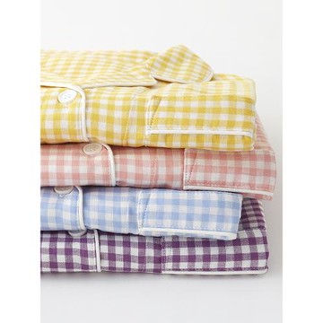 2025新款日系格子睡衣女春秋季甜美風長袖純棉紗布學生家居服套裝