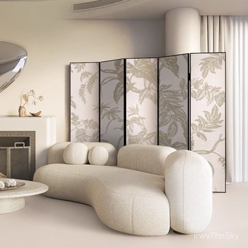 😊可開髮票 款式多樣 後現代法式藝術折疊移動屏風隔斷客廳玄關辦公室金屬折屏藝術花卉