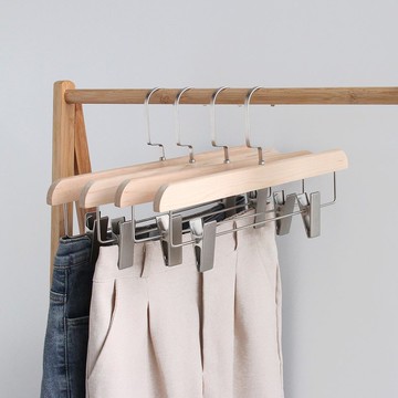 北歐風實木褲夾衣架 (十入組) / 衣物掛勾收納