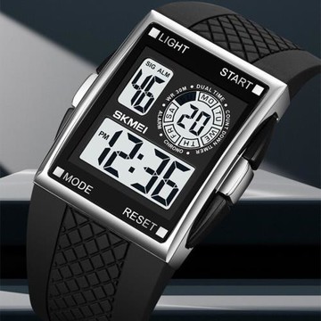 時刻美多功能青少年倒計時手表學生運動防水夜光方形初高中電子表