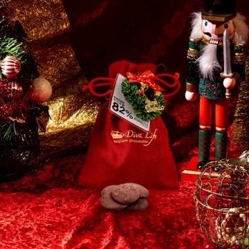快速出貨【Diva Life】聖誕胡桃鉗 比利時82%鈕扣巧克力麻布袋｜交換禮物、聖誕送禮