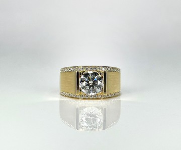 莫桑鑽 |  金典鑽石男戒  | 台中門市 |  可升級K金白金真鑽