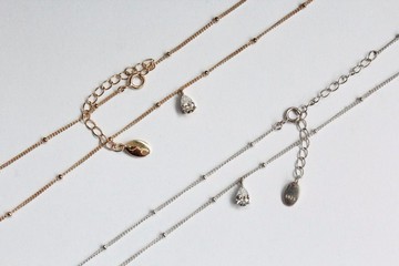 滿天星的眼淚 蘇聯鑽純銀手工鎖骨鍊 共兩色