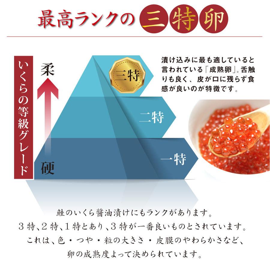 北海道産 三特 鮭いくら イクラ 醤油漬 200g(2〜3人前)  最高級 イクラ丼ぶり