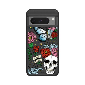 Pixel 8 Pro SolidSuit 黑 - Frida Kahlo - 花骨骷顱頭