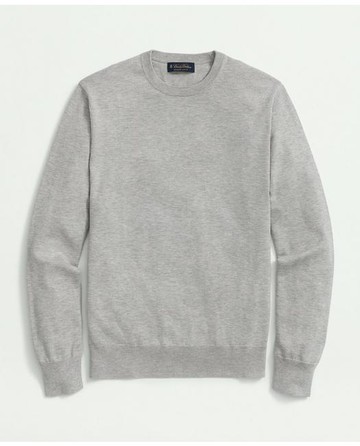 Brooks Brothers Men's Supima Cotton Crewneck Sweater | Grey Heather | Size 2XL