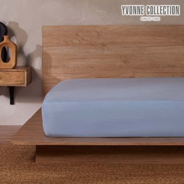 YVONNE 以旺傢飾 純棉素面加大床包-雲朵藍