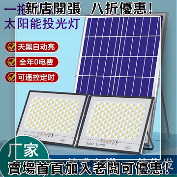 戶外必備 單晶矽太陽能板 光伏組件 露營 野營神器太陽能燈戶外道路 一拖二分體LED照明燈庭院燈家用大功率超亮路燈