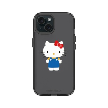 iPhone 15 Clear 酷墨灰 - 三麗鷗-Hello Kitty - 稍息立正老師好