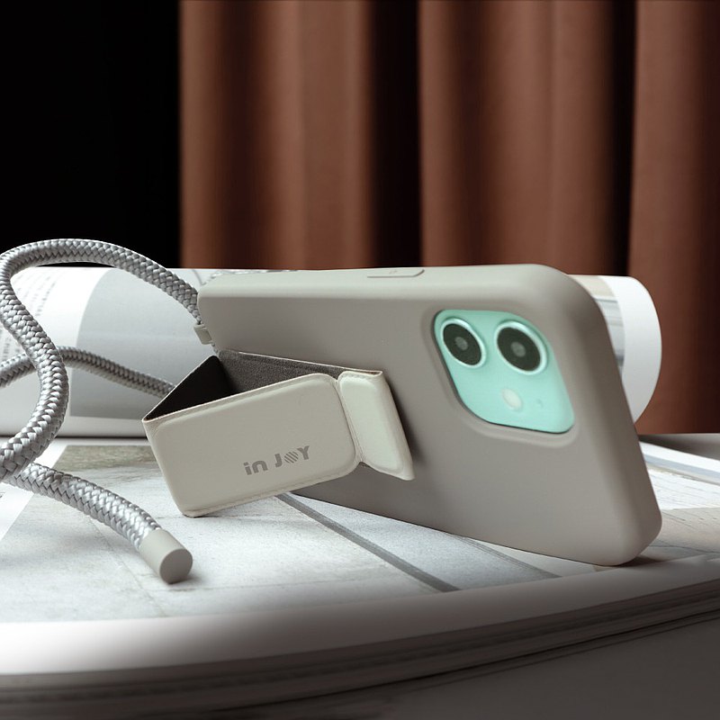 【手機掛繩】可拆式 Urban Basic 冰河灰 iPhone 防摔 背繩手機殼