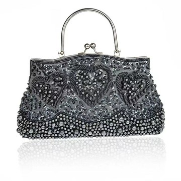 【巴黎精品】現貨+預購 晚宴包手提包-愛心珠繡珍珠亮片女包包5色a1fi21