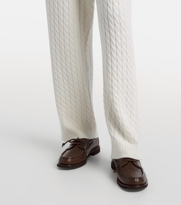 Brunello Cucinelli Cable-knit cashmere wide-leg pants