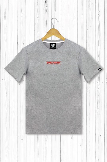 statelywork 小LOGOT-男灰T恤