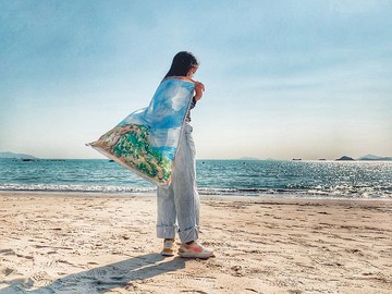 蒲台島 風景 印花大絲巾 披肩 Mstandforc