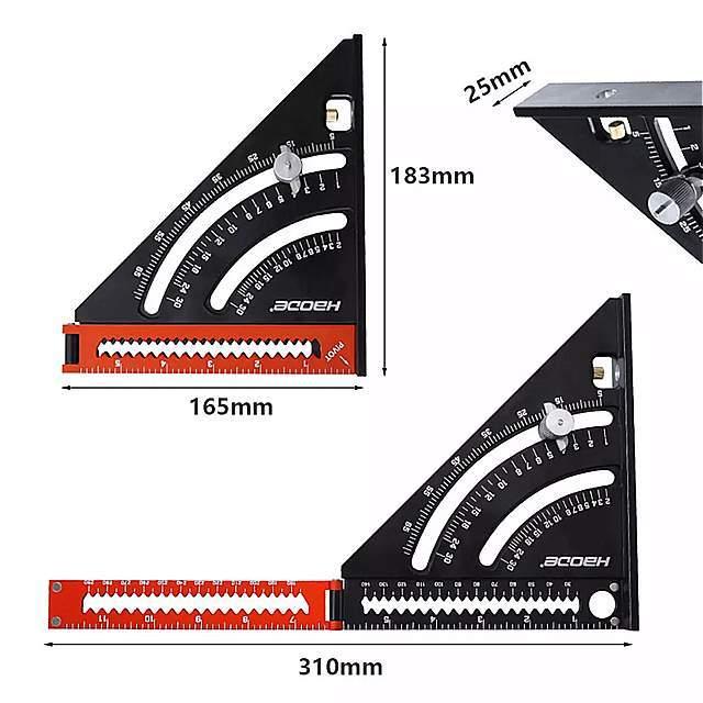 正方形測定折りたたみ三角定規角度分度器レイアウトゲージ