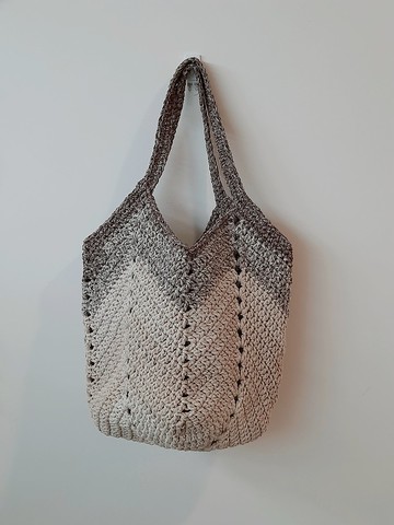 手工編織 環境友善DMC段染綿線編織手提袋(寬版)~