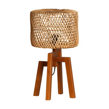 柚木台燈2 天然藤編設計 北歐侘寂風 小夜燈 床頭燈 客廳臥室裝飾