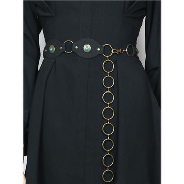 波西米亞圓形環扣皮帶女復古民族風鉚釘腰帶配件腰飾潮