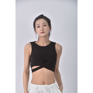 (S) 【安于晴Charlene私服】質感無袖黑色上衣二手衣