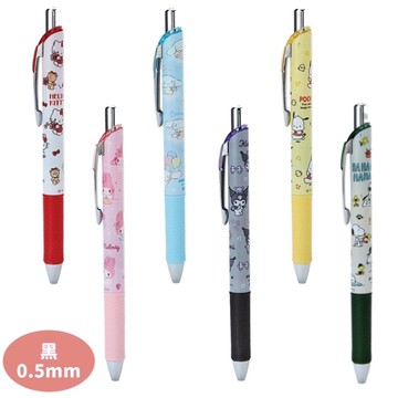 小禮堂 Pentel 0.5mm 原子筆 黑 Kitty 美樂蒂 大耳狗 酷洛米 帕恰狗 史努比