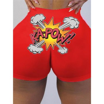 Yoga pants with printed peach buttocks瑜伽褲圖案蜜桃提臀褲潮