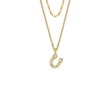 【FOSSIL】限時9折↘Sutton 馬蹄不鏽鋼雙層項鍊-金色 JF04906710