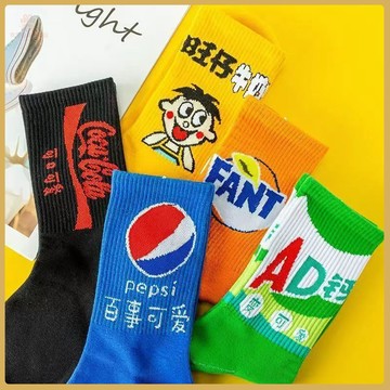 🧸兒童襪子🧸兒童飲料棉襪子女秋冬ins潮流卡通籃球可愛中筒運動長襪街頭韓版 PHBM