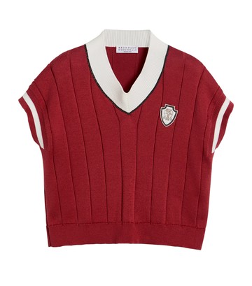 Brunello Cucinelli Kids Cotton Sweater Vest