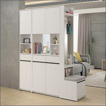 5.3尺隔間鞋櫃(1.3尺+2.7尺+1.3尺坐式) 三件組 玄關櫃 隔間櫃 雙面櫃 組合鞋櫃【163A38201】Leader傢居館275-L751+L752+L755