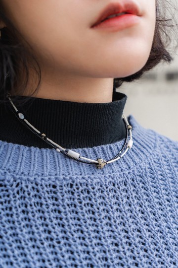 墨 串珠雙層項鍊