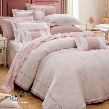七件式床罩組/純粹好棉/2326桑妮(粉)
