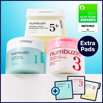 numbuzin No.1/3/5 Toner Pad 70P Set (3 Options)