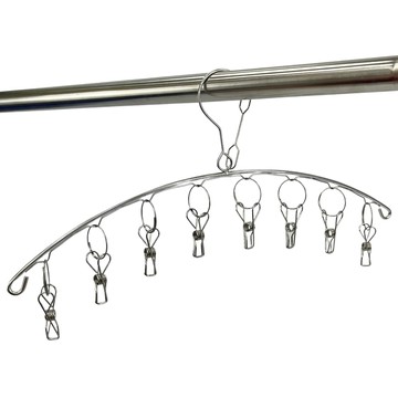 生活King 不鏽鋼 晾襪架 8夾 防風襪子夾 內衣夾 曬衣夾  1組  銀色