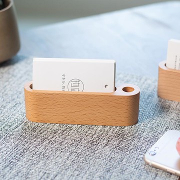 實木桌面收納名片盒前台創意高檔木質名片架子擺台男名片夾名片座