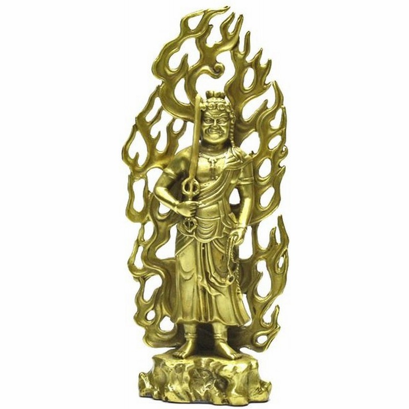 不動明王 像 置物 仏像 密教 黄銅製 不動尊 特大サイズ 高さ約２８ｃｍ 不動明王の置物 大日如来の化身 お不動さん 三鈷剣 羂索 インテリア オブジェ 通販 Lineポイント最大0 5 Get Lineショッピング